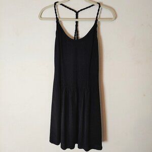 Banana Republic Silk Slip Dress Petite Women's size 4 Black Halter Strappy